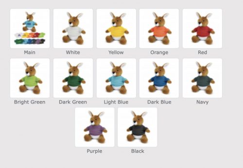 117007 Kangaroo Plush Toy colours