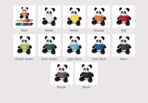 117863 Panda Plush Toy colours