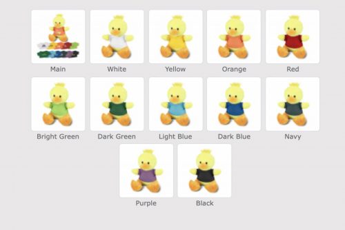 117864 duck plush toy colours