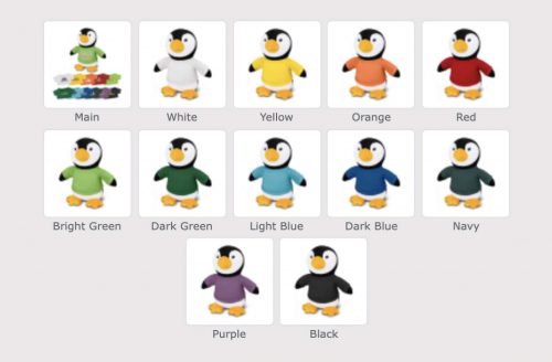 117869 Penguin Plush Toy colours