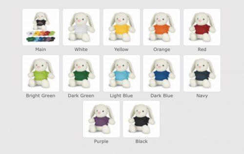 120188 Rabbit Plush Toy colours