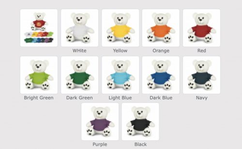 120193 Cotton Bear Plush Toy colours