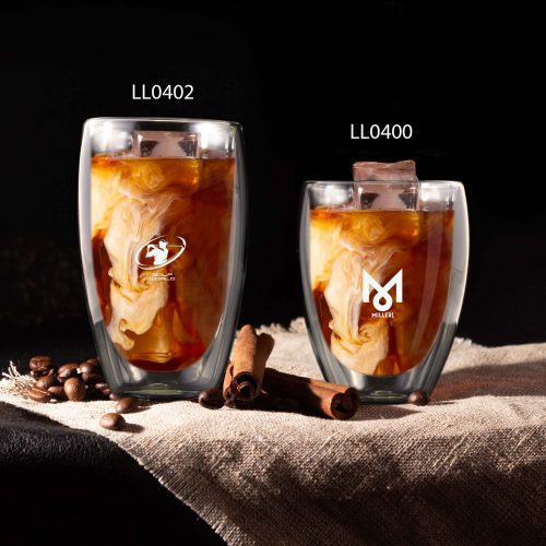 LL0400 Sierra 350ml Double Wall Glass Cup Lifestyle