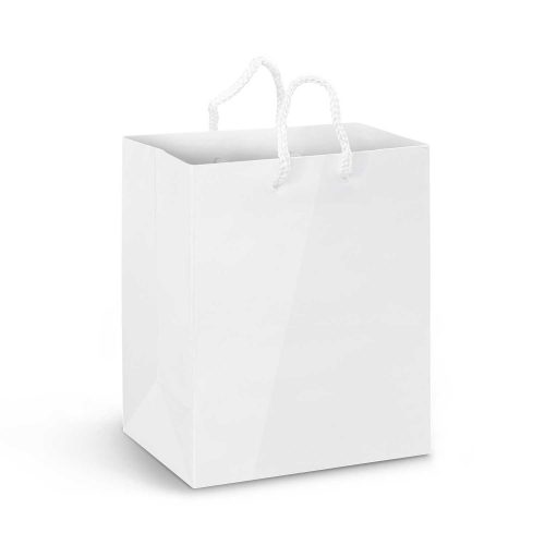 Medium Laminated Paper Carry Bag white