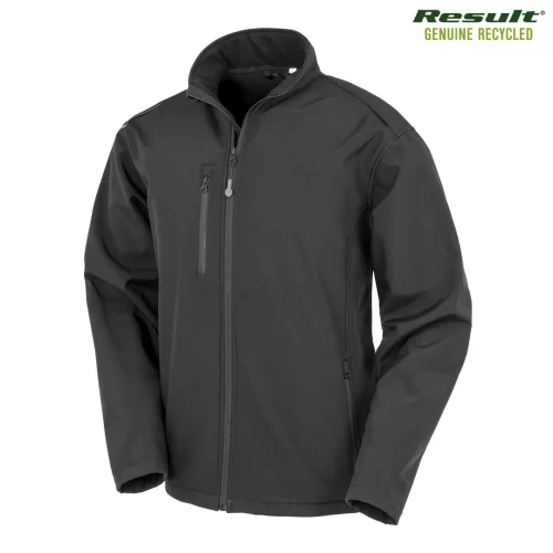 Result Adults Printable Recycled 3 Layer Softshell Jacket black front