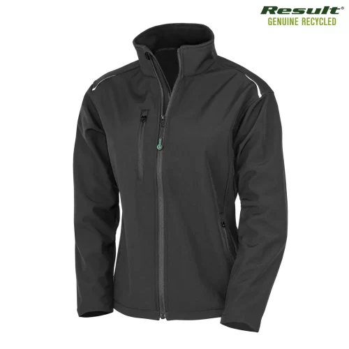 Result Ladies Printable Recycled 3 Layer Softshell Jacket black front