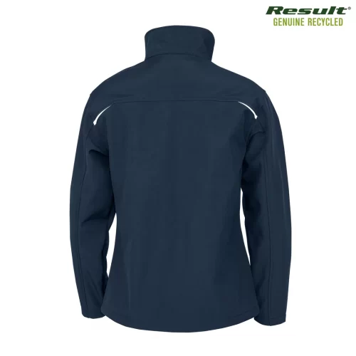 Result Ladies Printable Recycled 3 Layer Softshell Jacket navy back