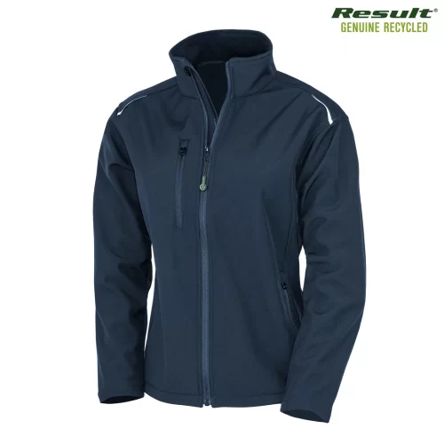 Result Ladies Printable Recycled 3 Layer Softshell Jacket navy front