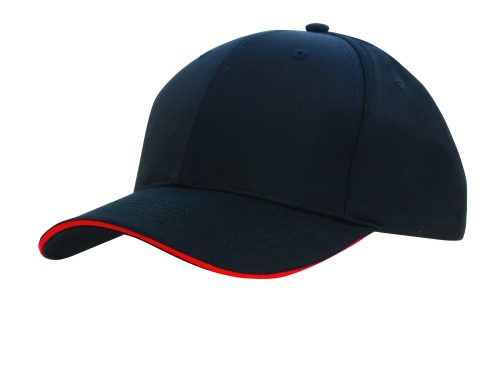 4149 Sports Ripstop Cap with Sandwich Trim Black Red