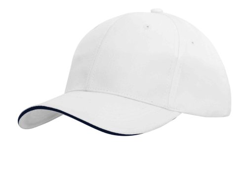 4149 Sports Ripstop Cap with Sandwich Trim White Navy
