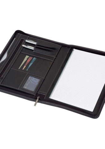 9078 Manchester A4 Imitation Leather Zip Compendium open