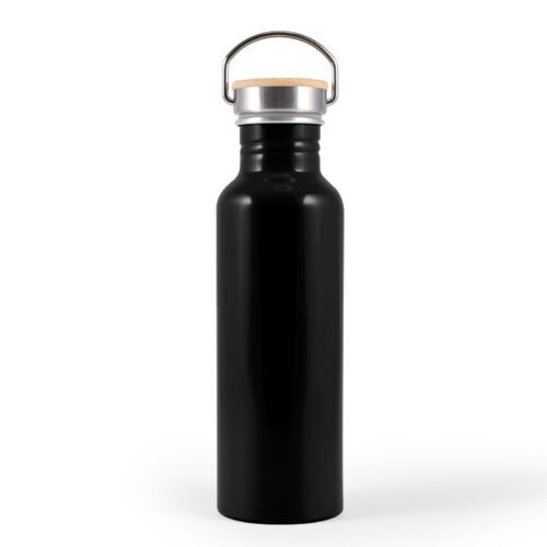 LL6991 Chat Recycled Aluminium Drink Bottle Black