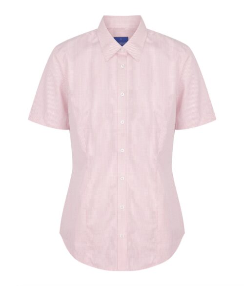1637WS Gloweave Westgarth Gingham Short Sleeve Shirt PINK