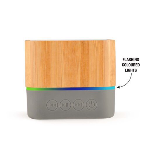 LL9462 Gig Bamboo Bluetooth Speaker FrontButtons