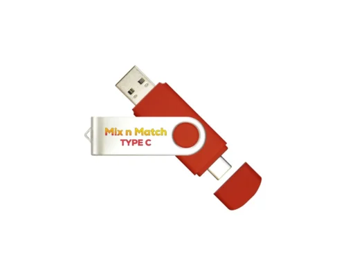 AR172C Swivel USB Flash Drive Dual Express red mix