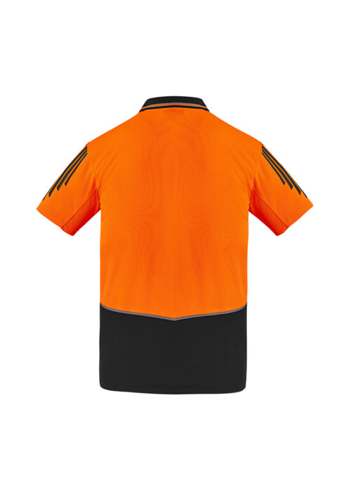 ZH315 Syzmik Hi Vis Flux Short Sleeve Polo Orange Black back