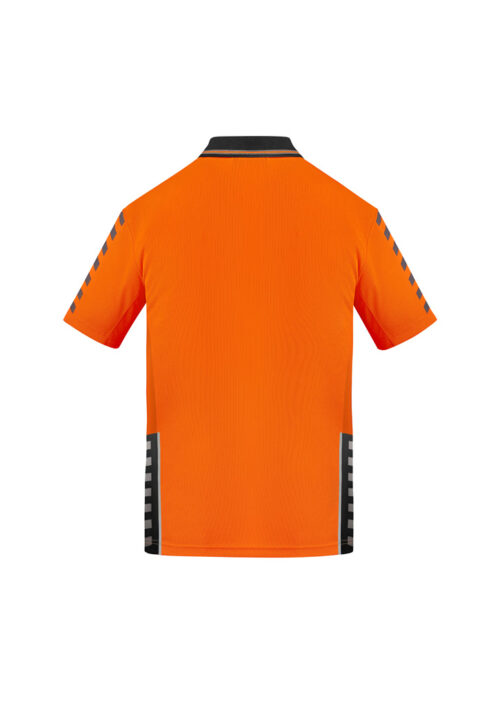 ZH320 Syzmik Hi Vis Komodo Short Sleeve Polo Orange Black back