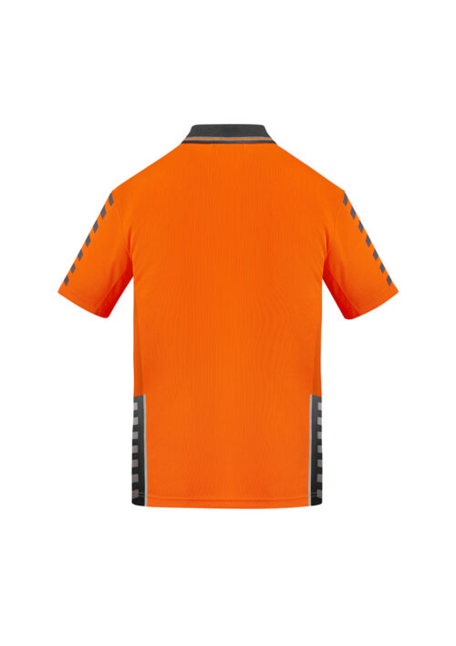 ZH320 Syzmik Hi Vis Komodo Short Sleeve Polo Orange Charcoal back