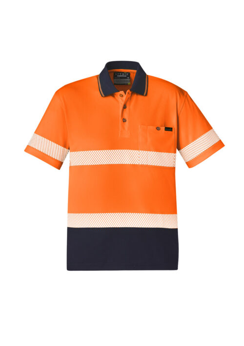 ZH535 Syzmik Hi Vis Segmented Tape Short Sleeve Polo orange