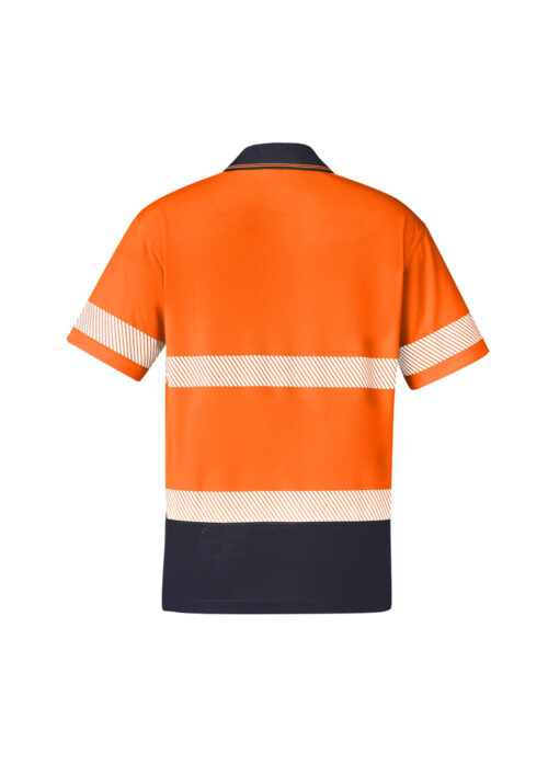 ZH535 Hi Vis Segmented Tape Short Sleeve Polo orange back