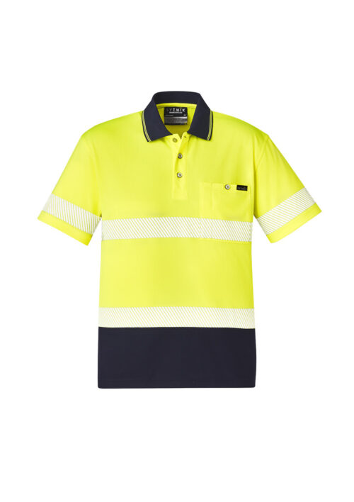 ZH535 Hi Vis Segmented Tape Short Sleeve Polo yellow