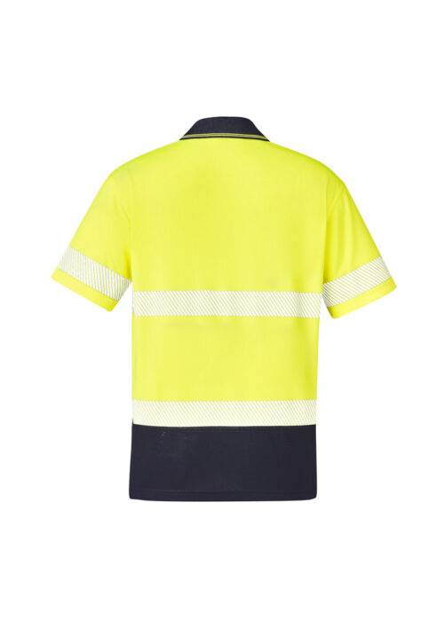 ZH535 Hi Vis Segmented Tape Short Sleeve Polo yellow back