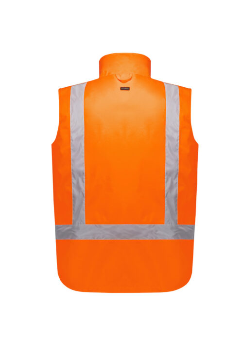 ZV228 Unisex Hi Vis Waterproof Reversible Vest orange back