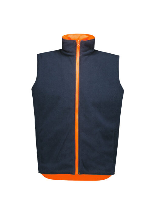 ZV228 Unisex Hi Vis Waterproof Reversible Vest orange rev