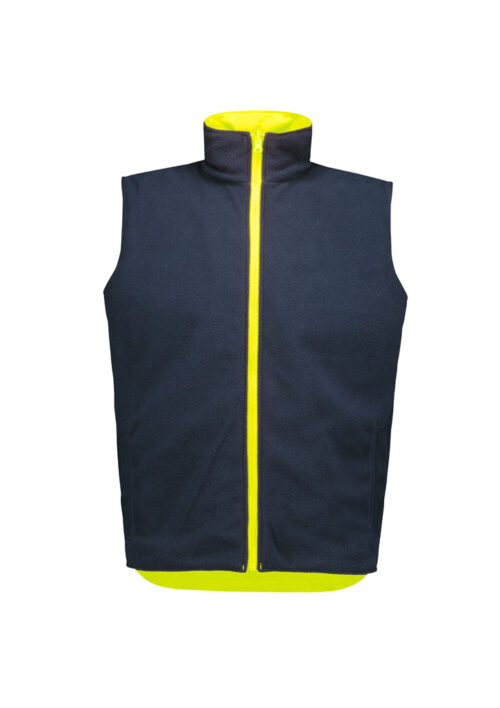 ZV228 Unisex Hi Vis Waterproof Reversible Vest yellow rev