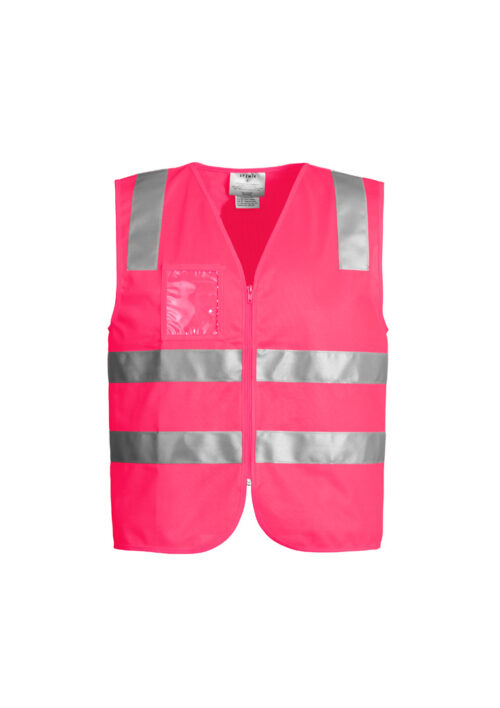 ZV998 Hi Vis Zip Vest Pink front