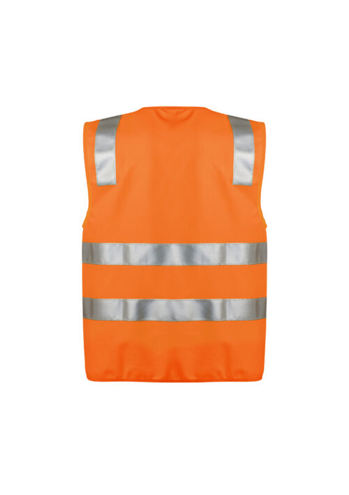 ZV998 Hi Vis Zip Vest orange back