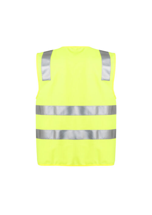 ZV998 Hi Vis Zip Vest yellow back