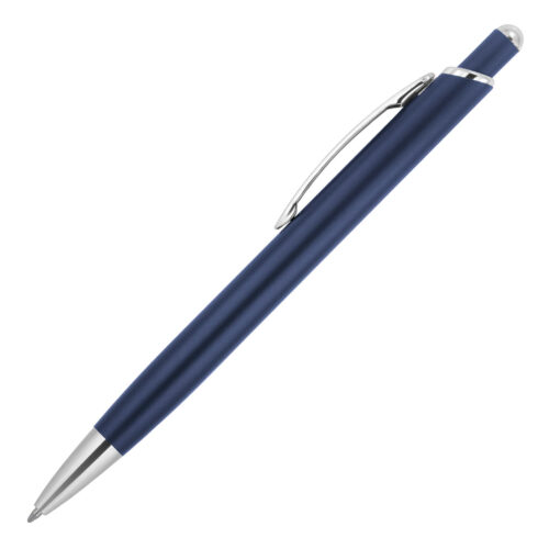 Z805 Bella Matte Chrome Trim Executive Metal Ballpoint Pen Blue