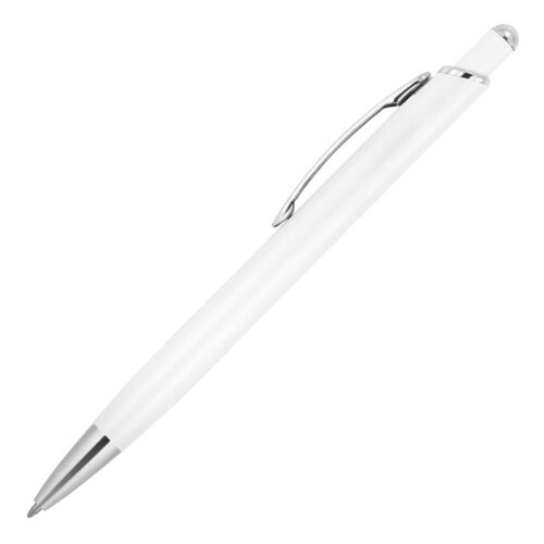 Z805 Bella Matte Chrome Trim Executive Metal Ballpoint Pen White