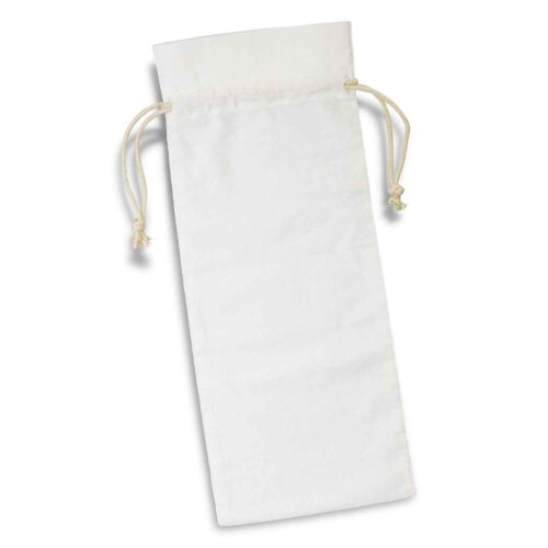 123019 Cotton Wine Drawstring Bag white