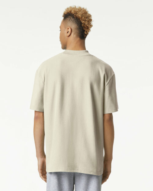 1PQ American Apparel Mockneck T Shirt bone back