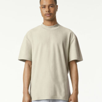 1PQ American Apparel Mockneck T Shirt bone front