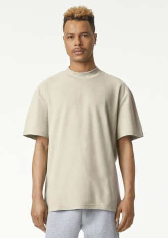 1PQ American Apparel Mockneck T Shirt bone front