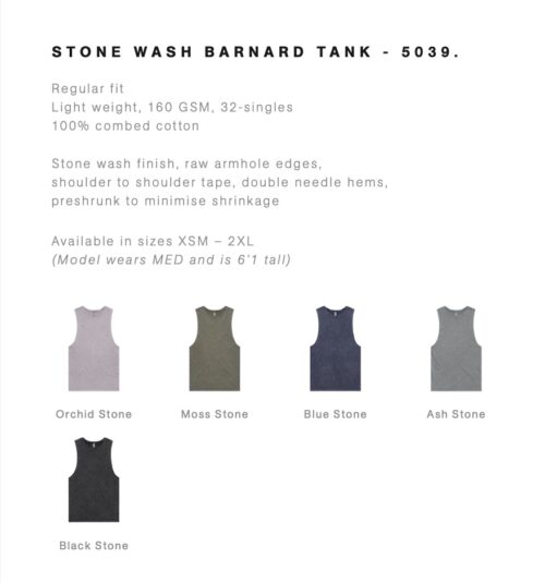 5039 AS Colour Stone Wash Barnard Tank Colours