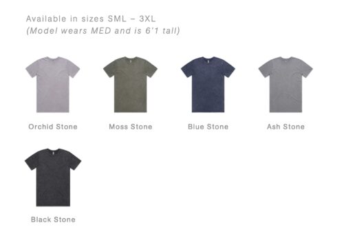 5040 AS Colour Staple Stone Wash Tee colours