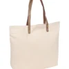 Canvas Bag with PU Leather Shoulders Strap 1