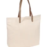 Canvas Bag with PU Leather Shoulders Strap