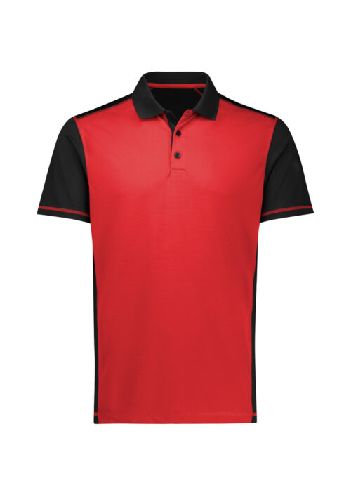 Mens Dart Short Sleeve Polo Black Red 01 TpyGvDO