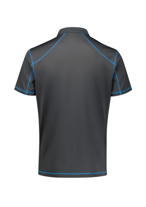 Mens Dart Short Sleeve Polo Grey Cyan 02 LBgan9F