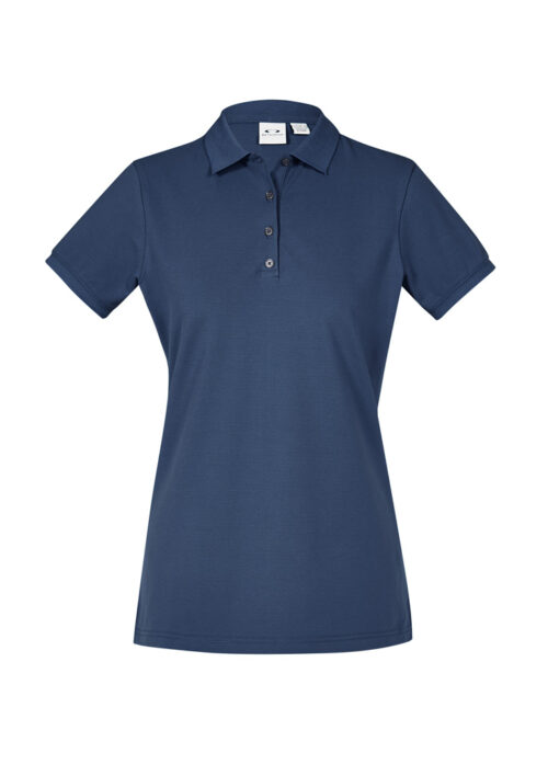 P105LS Womens City Short Sleeve Polo MineralBlue 01 nVqZmty