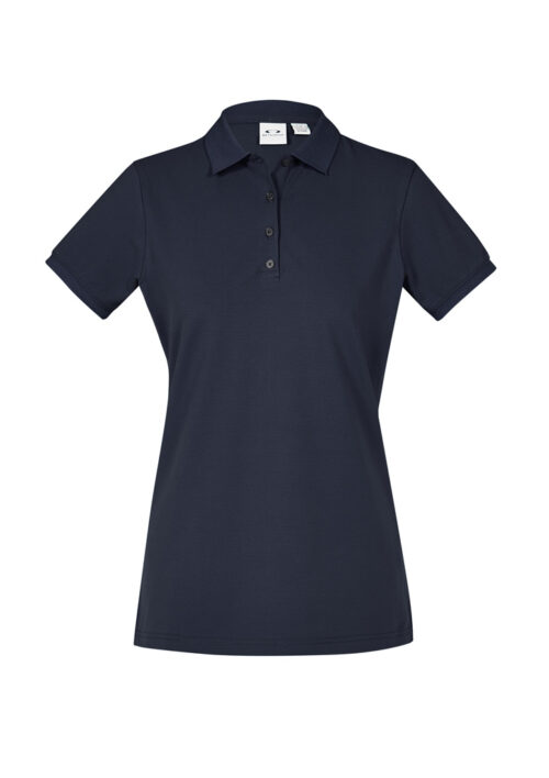 P105LS Womens City Short Sleeve Polo Navy 01 12yJUCX