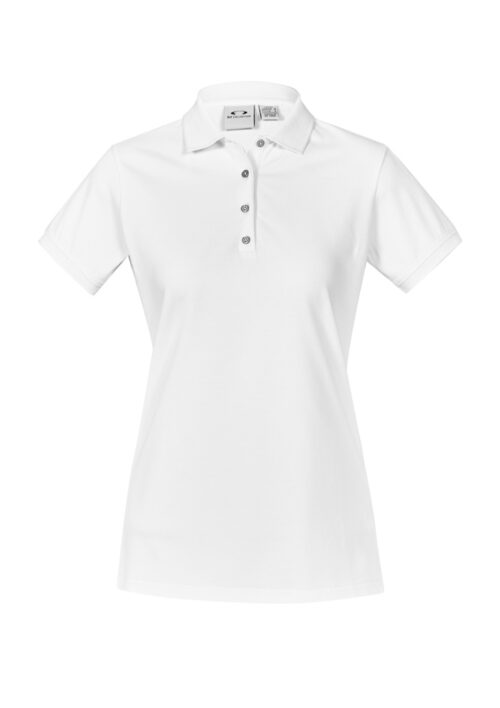 P105LS Womens City Short Sleeve Polo White 01 mneSEbc