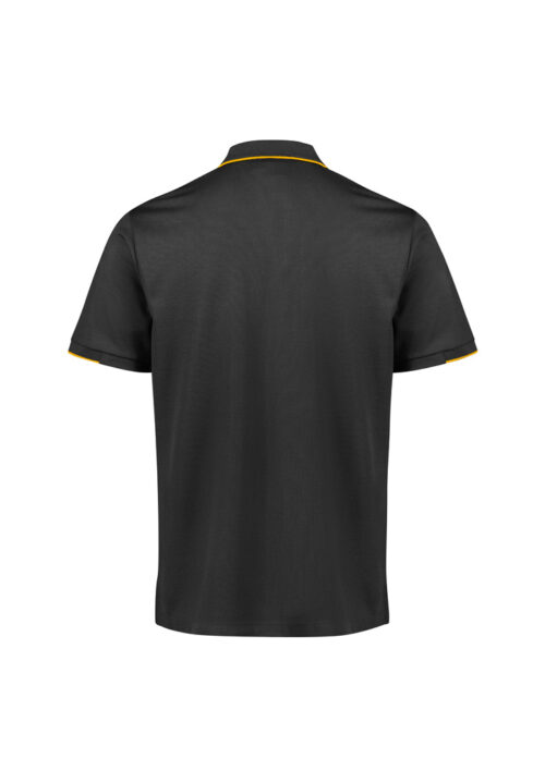 P313MS Mens Focus Short Sleeve Polo Black Gold 02 AcJbrDU