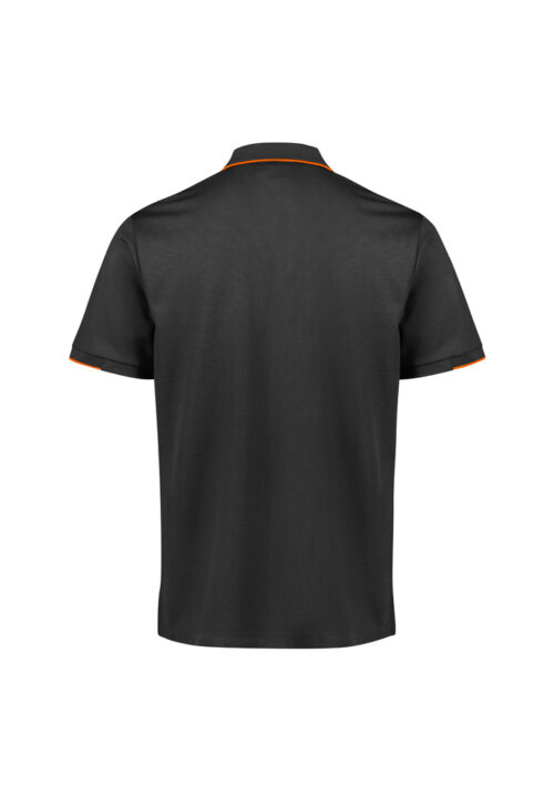 P313MS Mens Focus Short Sleeve Polo Black Orange 02 G065l34