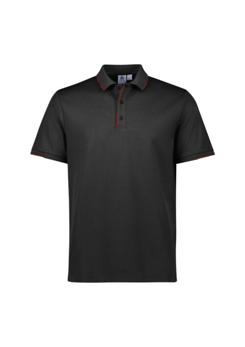 P313MS Mens Focus Short Sleeve Polo Black Red 01 YpDSwv5